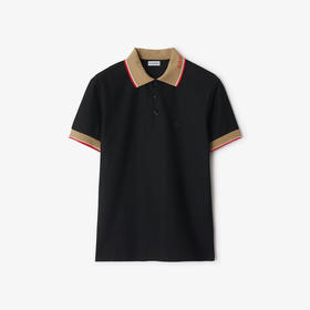 BURBERRY 巴宝莉 男士马术骑士徽标刺绣棉质短袖Polo衫 黑色 8110934 A1189
