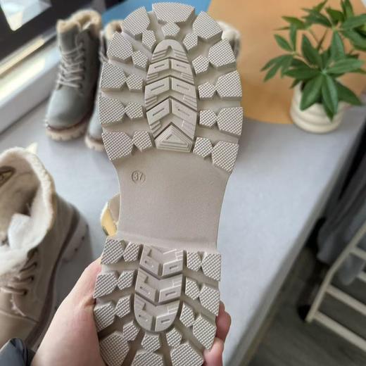 出口俄罗斯单！2026羊毛加绒加厚棉靴厚底系带短筒雪地靴马丁靴女款！ 商品图4