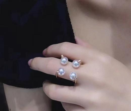 【私席真珠·新年盛宴】原创系列「Catch U 把握·双C」戒圈，四颗小珠7-7.5mm （孤品） 商品图2