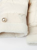 奶白色拼接羊羔毛翻领羽绒服 盘扣抽绳装饰绗缝宽松廓形保暖显瘦秋冬温柔国风气质通勤外套 商品缩略图4