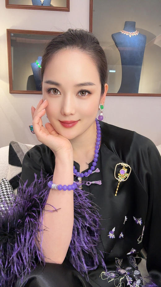 镜中花 中式贵气金紫色胸针11585ZGO 商品图4