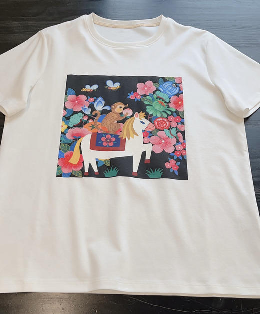 16-3渠道货  小禾 马年限定 马上封侯 新春氛围 圆脸短袖T恤 商品图6