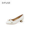 Dfuse迪芙斯2026春季新款小方头蝴蝶结舒适矮粗跟单鞋高跟鞋女鞋DFE1111011 商品缩略图5