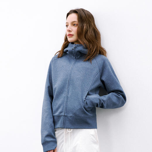 714street潮牌针织开衫上衣 2026春季重磅高领连帽卫衣外套女款 商品图0