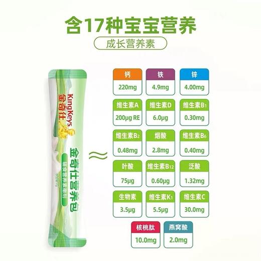 ⁵发3罐：挑食宝宝营养包【金奇仕】17种必须营养素，六个月后可加，钙铁锌+维生素+核桃肽+燕窝酸 YY05-QTT-LYB 商品图3