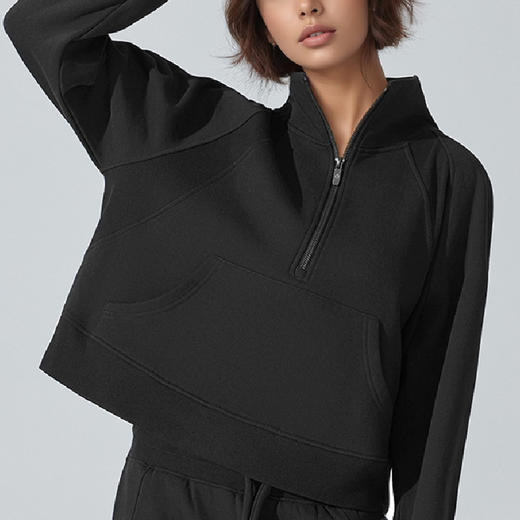 跃牌【美西西系列】半拉链烟囱领SCUBA卫衣 运动宽松百搭保暖秋冬瑜伽服WY-02 商品图7