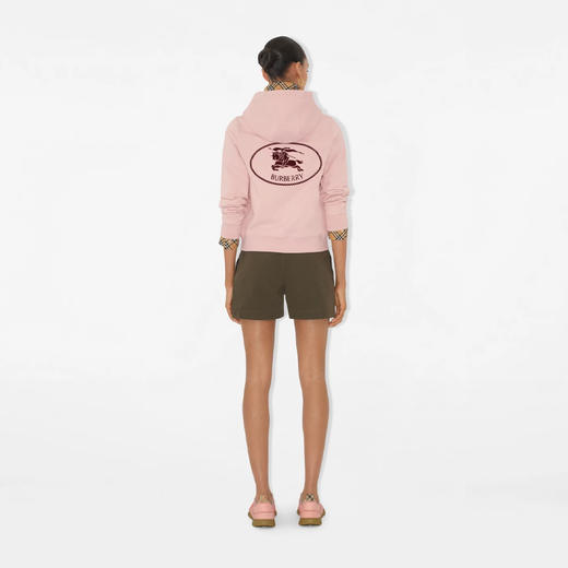 BURBERRY 巴宝莉 女士马术骑士印章印花棉质连帽卫衣 粉色 8111100 C2989 商品图4