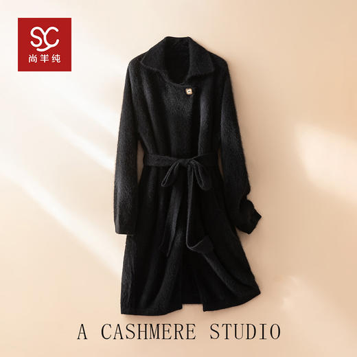 北美小动物系列~极简百搭翻领一粒扣腰带中长款大衣外套XDW260498 商品图5