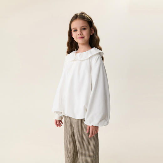 马克珍妮甜酷花苞女童荷叶领外套2026年春装新款560295 商品图1