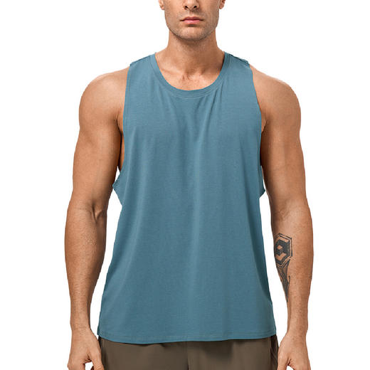 跃牌【欲动春风】男装系列 莫代尔男士宽松运动背心凉感透气无袖训练背心51140 商品图4