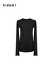 hidemi副线小h 匹马棉简约圆领修身卷边打底长袖T恤 商品缩略图8