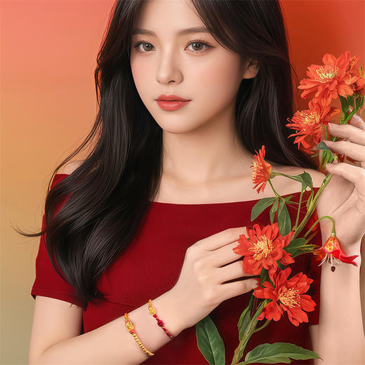 【新品首发】马上金喜系列足金生肖马手镯 编绳手链年轻女士儿童 MEMORA诗普琳HB351801 商品图2