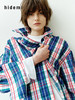 hidemi副线小h 小男孩色织格纹有机棉休闲宽松长袖衬衫外套长裤包方巾四件套 商品缩略图6
