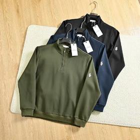 蒙口2025年新款男士秋冬季半拉链立领加绒长袖