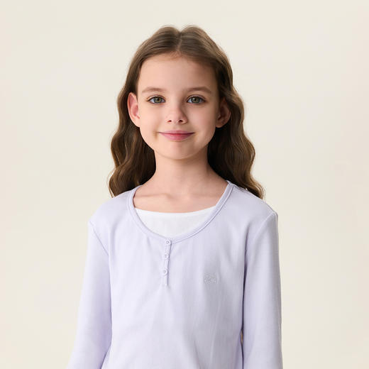 马克珍妮清新女孩女童假两件抽褶T恤2026年春装新款560186 商品图4