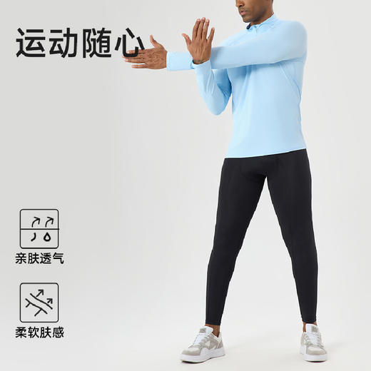 跃牌【欲动春风】男装系列 男士健身服半拉链运动长袖防晒休闲跑步长袖上衣AL10559 商品图3