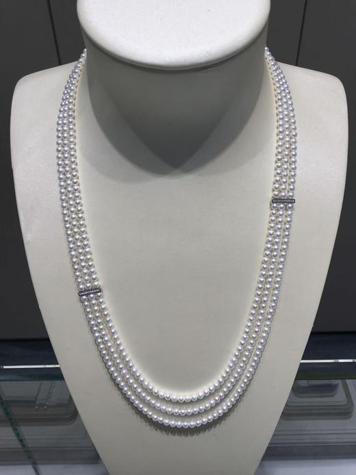 【私席真珠·新年盛宴】三层毛衣链S925银极光淡水珍珠长链4-4.5m 圆 商品图0