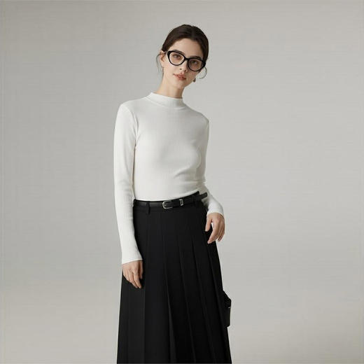 椰绒半高领磨毛保暖内搭打底衫 商品图2