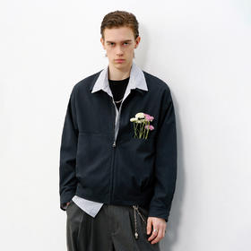 714street高级泡泡纱肌理感面料翻领夹克2026春季复古宽松外套男