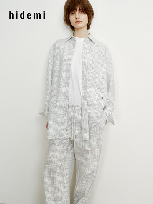 hidemi副线小h 小男孩色织格纹休闲宽松长袖衬衫外套长裤包三件套 商品图2