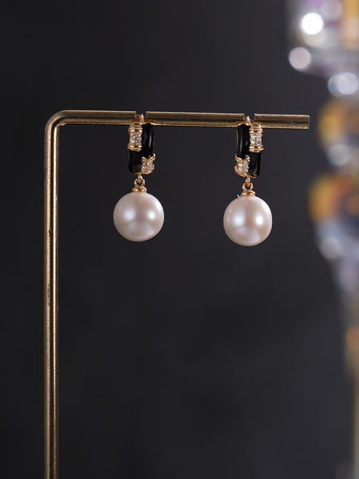 子佩集【皎夜芳华】银S925珍珠惜王妃耳环【MLEH001】10mm珠镀金扣环圆圈2601 商品图2