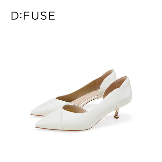 Dfuse迪芙斯2026春季新款尖头中空细跟柔软羊皮通勤高跟单鞋女鞋DFE1114020 商品图12