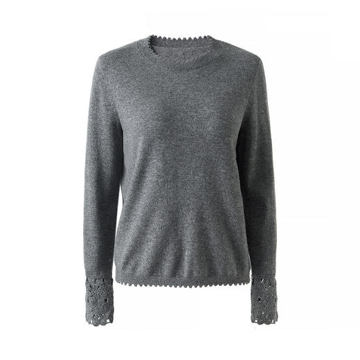 「高货wl」全新升级【铂金会员284/天猫379/差价95】(72654)洛诗琳2026新款气质手工镂空钩花芽边羊绒混纺针织上衣女 商品图4