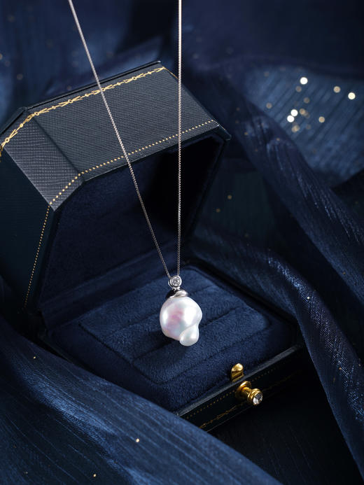 子佩集【潮汐吻痕】银S925珍珠惜王妃项链【SPN1250001】13-16mm巴洛克珠2601 商品图4