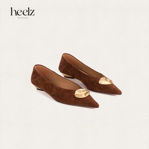 heelz设计师手工鞋履 ｜步步留心兰花扣羊翻毛皮奶奶鞋 2公分 商品图2