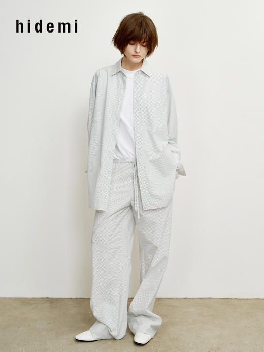 hidemi副线小h 小男孩色织格纹休闲宽松长袖衬衫外套长裤包三件套 商品图3