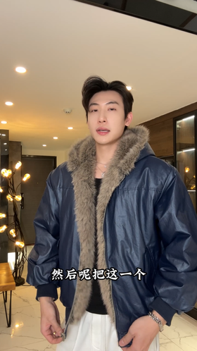 3366SDSA男士秋冬新款痞帅男装美式复古双面可穿连帽夹克百搭时尚外套