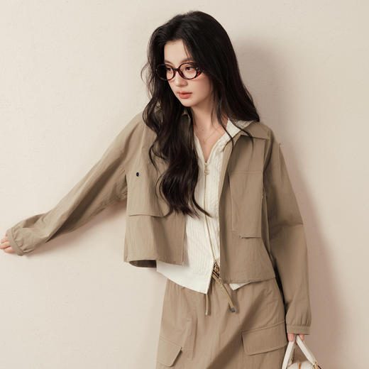 【商场同款】诗凡黎工装风夹克外套25秋新款宽松短款女3G8210591 商品图0