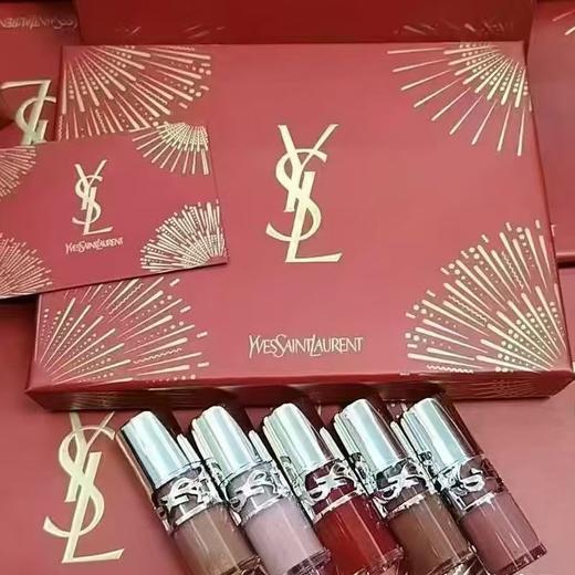 送礼袋【圣罗兰新春版礼盒】YSL圣罗兰啵啵唇冻唇蜜唇釉五件套3ml*5支 香港直邮 商品图13