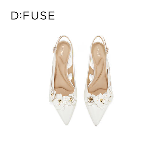 Dfuse迪芙斯2026春季新款尖头细跟格桑花柔软羊皮通勤高跟凉鞋女鞋DFE1114021 商品图14