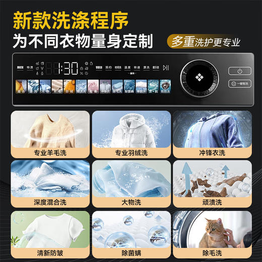 海尔超越全自动滚筒洗衣机12KG大容量 家用宿舍超薄 XQG120-LDE569H 商品图1