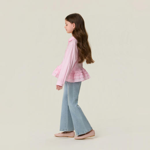 马克珍妮甜系花边女童纯棉衬衫2026年春装新款560168 商品图4