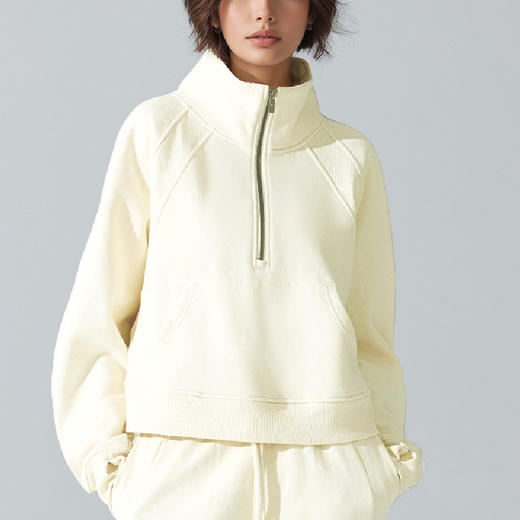 跃牌【美西西系列】半拉链烟囱领SCUBA卫衣 运动宽松百搭保暖秋冬瑜伽服WY-02 商品图6