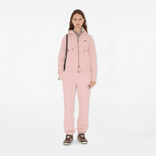 BURBERRY 巴宝莉 女士马术骑士印章刺绣棉质运动裤 粉色 8110949 C2989 商品图2