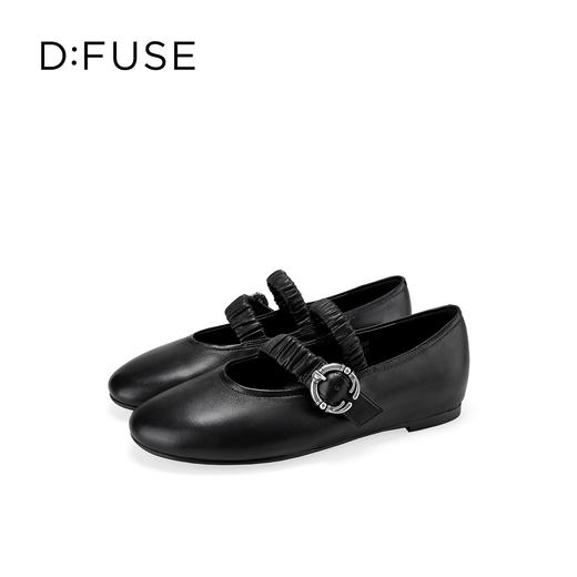 Dfuse迪芙斯2026春季新款圆头不对称褶皱袢带平跟玛丽珍单鞋DFE1111045 商品图7