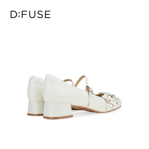 Dfuse迪芙斯2026春季新款小圆头立体格桑花小粗跟玛丽珍单鞋女鞋DFE1111016 商品图14