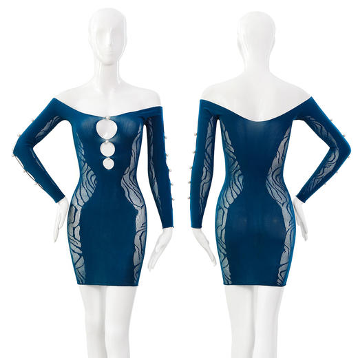 【情趣内衣】霏慕 水月明珠网眼修身包臀裙7519 商品图7