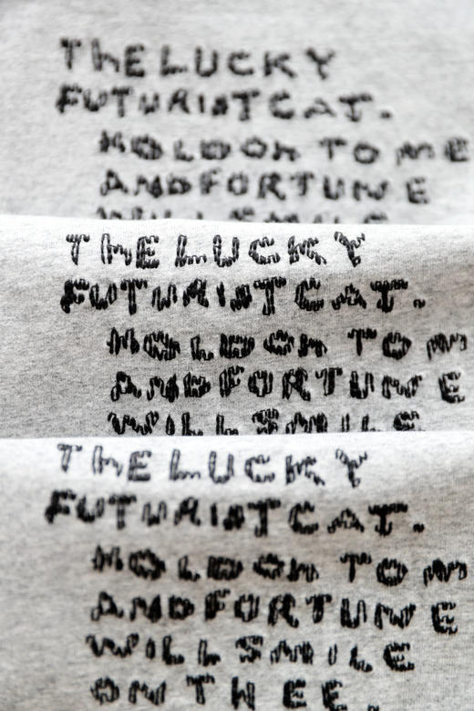 手工刺绣tee，背后大印花。胸口小标祖灰全棉圆领短袖t恤E010660 商品图13