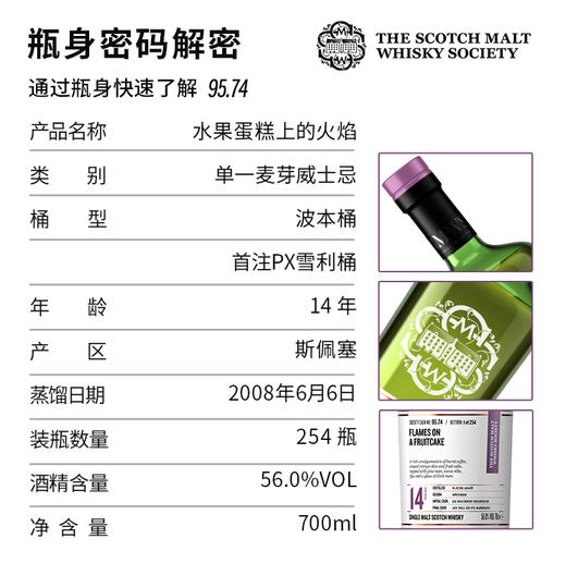 【SMWS】95.74   水果蛋糕上的火焰 14年 单一麦芽 威士忌 雪莉桶 洋酒 商品图2