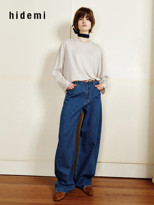 hidemi副线小h 香蕉裤Banana Pants系列宽松毛边茧型牛仔裤弯刀裤长裤 商品图8