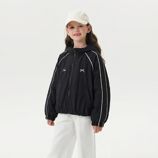 马克珍妮少女运动风女童花边连帽外套2026年春装新款560292 商品图1