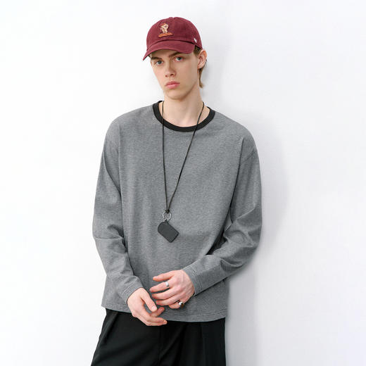 714street细条纹圆领长袖T恤 商品图4