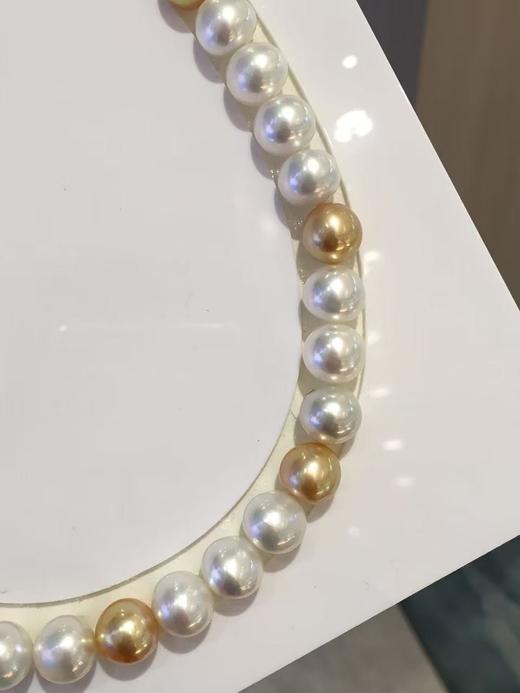 【私席真珠·新年盛宴】南洋澳白&南洋金珍珠混彩珍珠项链 9.7-11mm 近圆 微瑕 珠光超亮 约43cm 商品图2
