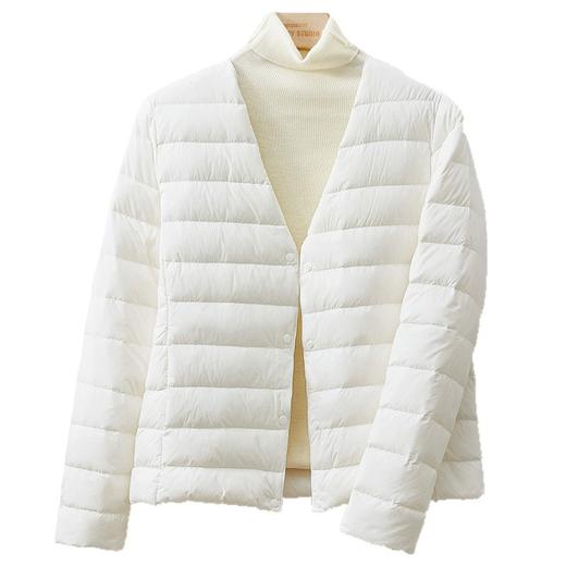 丁摩 新国标90绒内胆轻薄羽绒服女款短款无领秋冬薄白鸭绒轻便内穿5ZF-156 商品图4