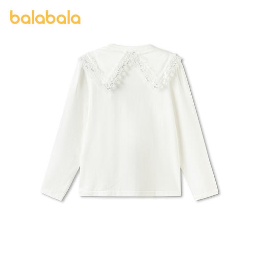 巴拉巴拉儿童长袖t恤女童春季上衣甜美打底衫半开襟舒适精致刺绣 商品图2