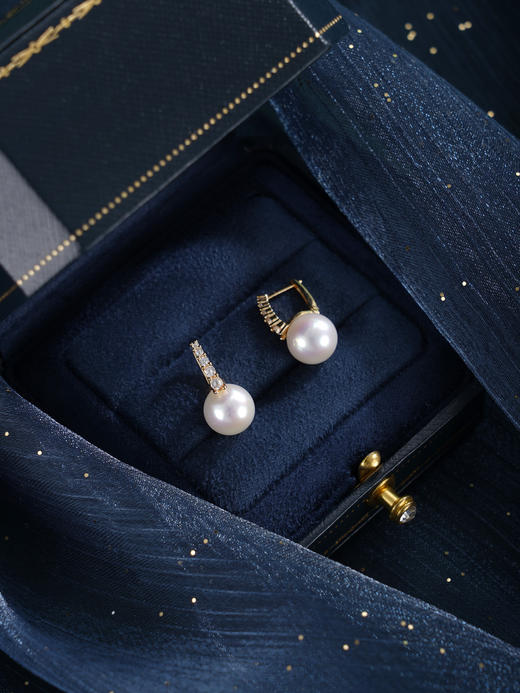 子佩集【璇玑天后】银S925珍珠惜王妃耳钉【MLEH028】9mm珠镀金扣环2601 商品图6